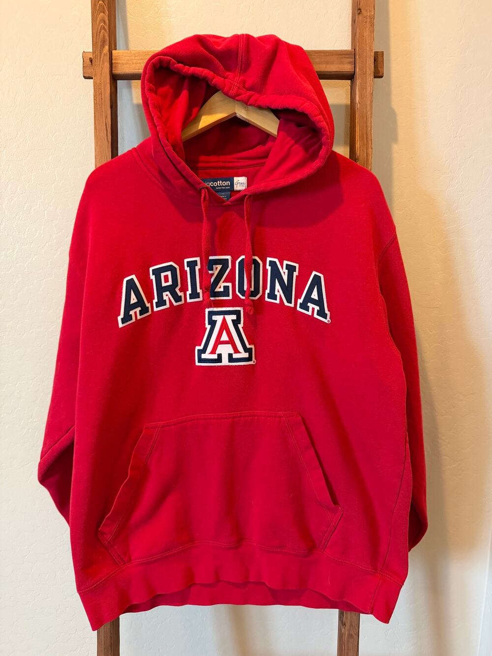 Arizona Wildcats Big Cotton Gear Red Applique sweatshirt hoodie XL